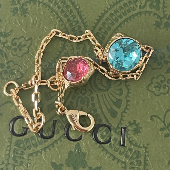 Gucci feline head bracelet with crystal - Picture 3 of 9
